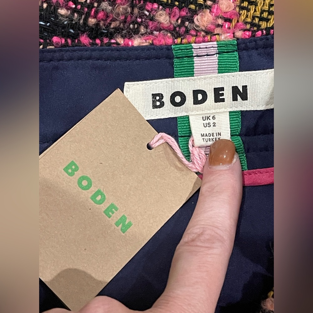 Boden Estella Check SkirtSapphire, Azure Geo Women Wool-blend  2 NEW  Sold Out - Picture 3 of 12
